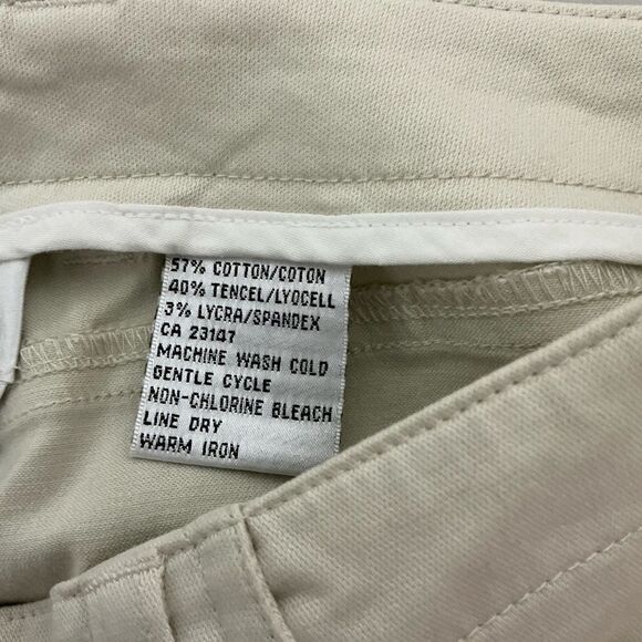 TALBOTS Women's cream White Stretch cropped pants Size 14 - Picture 5 of 7